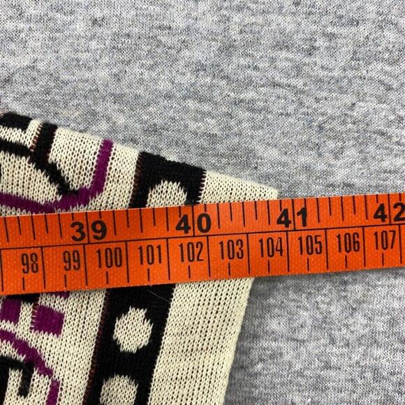 Flying Tomato Poncho Womens Medium/Large Aztec Beige Orange Fringe Boho Chic - Picture 9 of 10